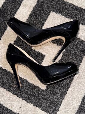 LK Bennett Patent Sledge Platform Court Heel Pump